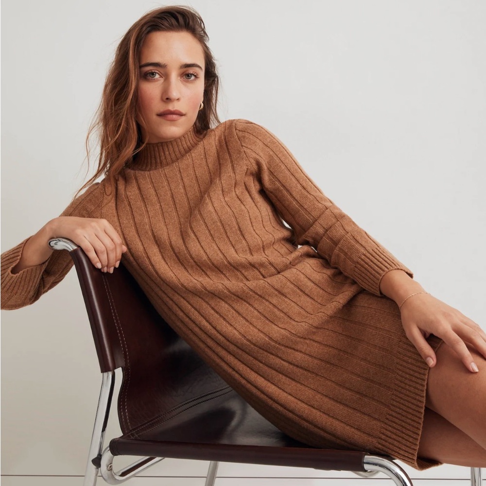 Madewell Ribbed Mini Sweater Dress size Small